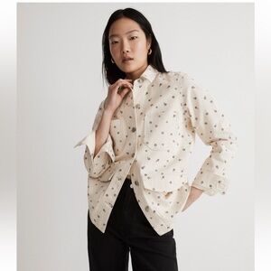 MADEWELL Denim Chore Coat in Daisy Drizzle M